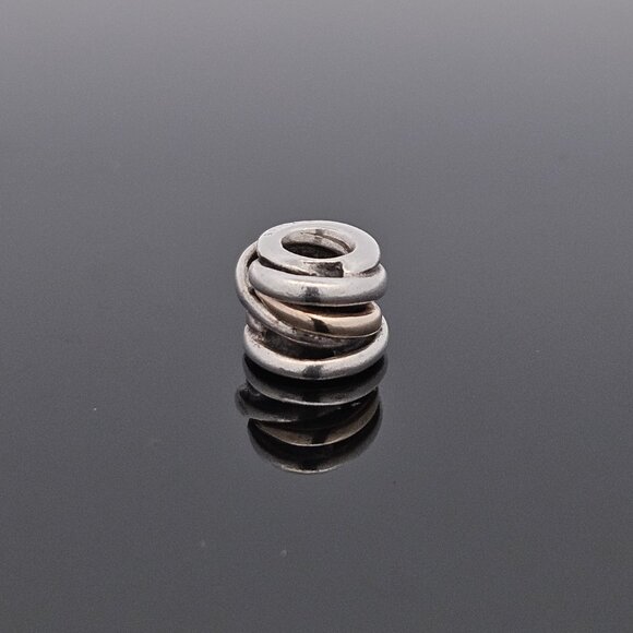 Pandora 925 Sterling Silver 14K Yellow Gold Coiled Rope Charm Bead - Picture 4 of 7